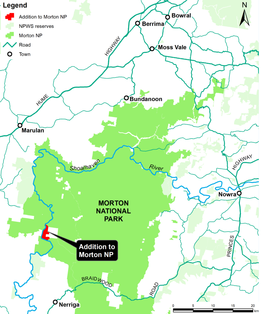 Map of addition to Morton National Park _DCCEEW