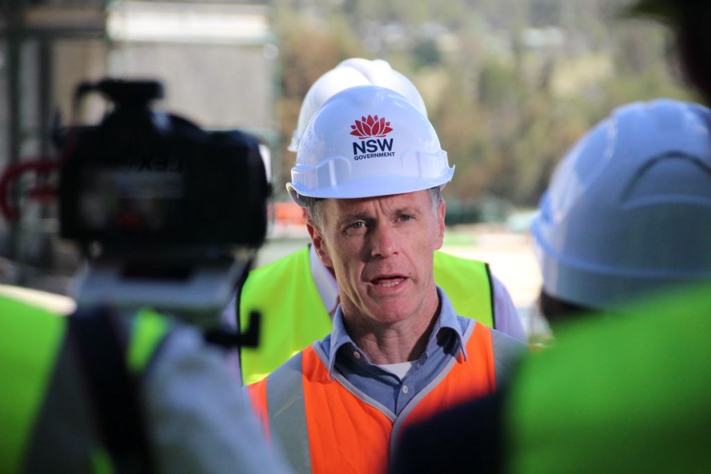 NSW Premier Chris Minns in Moruya today for the topping out of the new hospital build